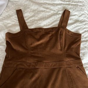 Brown velvet mini dress